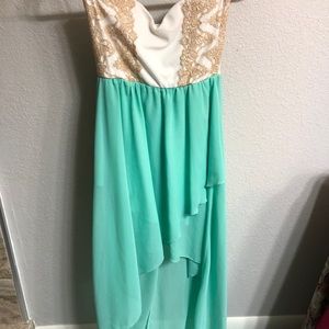 HIGH-LOW turquoise dress